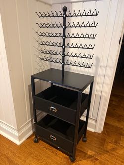 Braiding Hair Rack with Wheels & Storage Drawers
