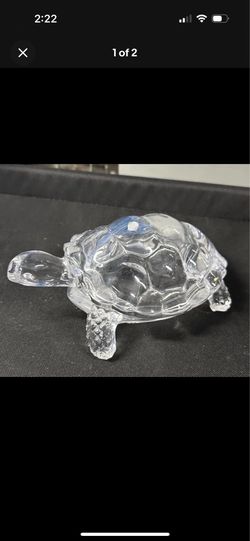 Clear Glass Turtle Figurine Decorative Animal Theme Glass Turtle Figure