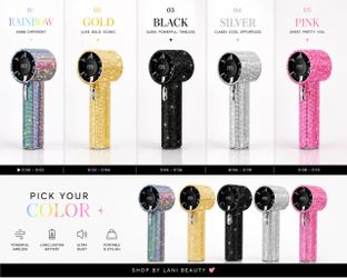 ✨ Bling Rhinestone Handheld Rechargeable Fan – 5 Colors