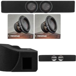 New Memphis Mojo 8” Subwoofers With Ported Box Fir Silverado Sierra F150 Crew Cabs