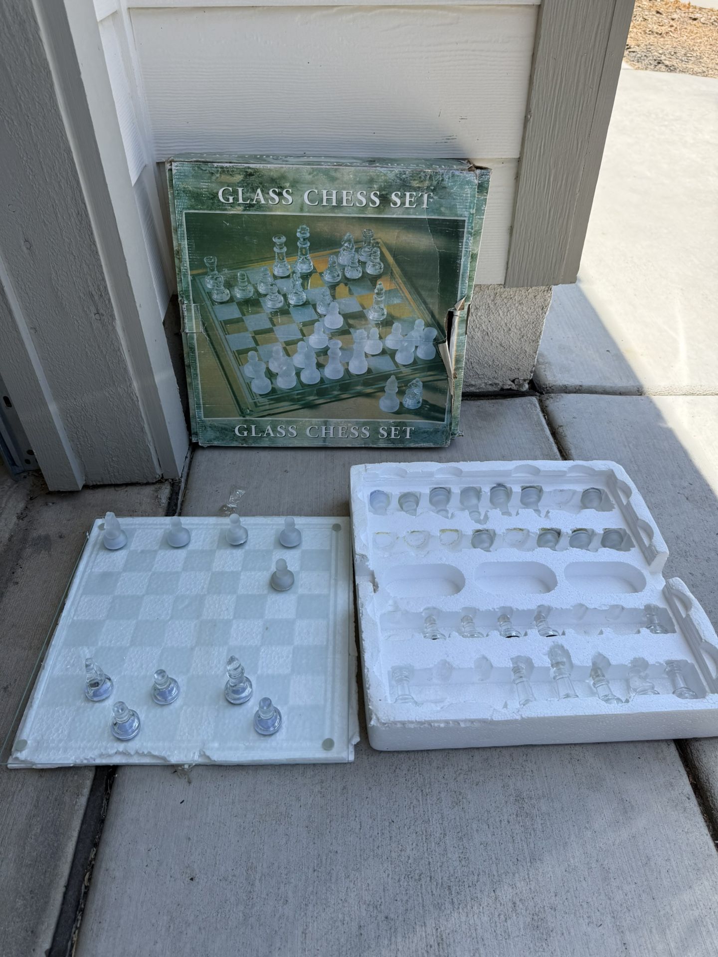 Brand new glass complete glass chess set!