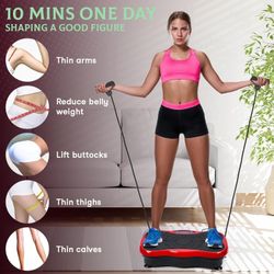 Talent Star Vibration Plate Exercise Machine,Power Waver Vibration Plate Platform for Lymphatic Drainage Whole Body Vibration Plate Machine with Resis