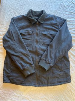 ATG by Wrangler Men's Sherpa Lined Canvas Jacket Gray XL Winter Barn Chore Coat