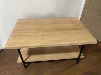 Wood Top Coffee Table with Lower Shelf