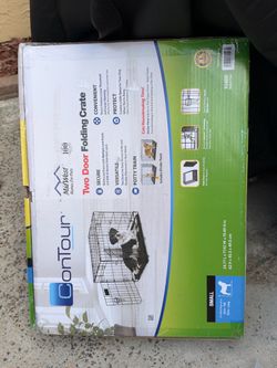 Small Dog Crate 24” with New Plush Bed – Never Used