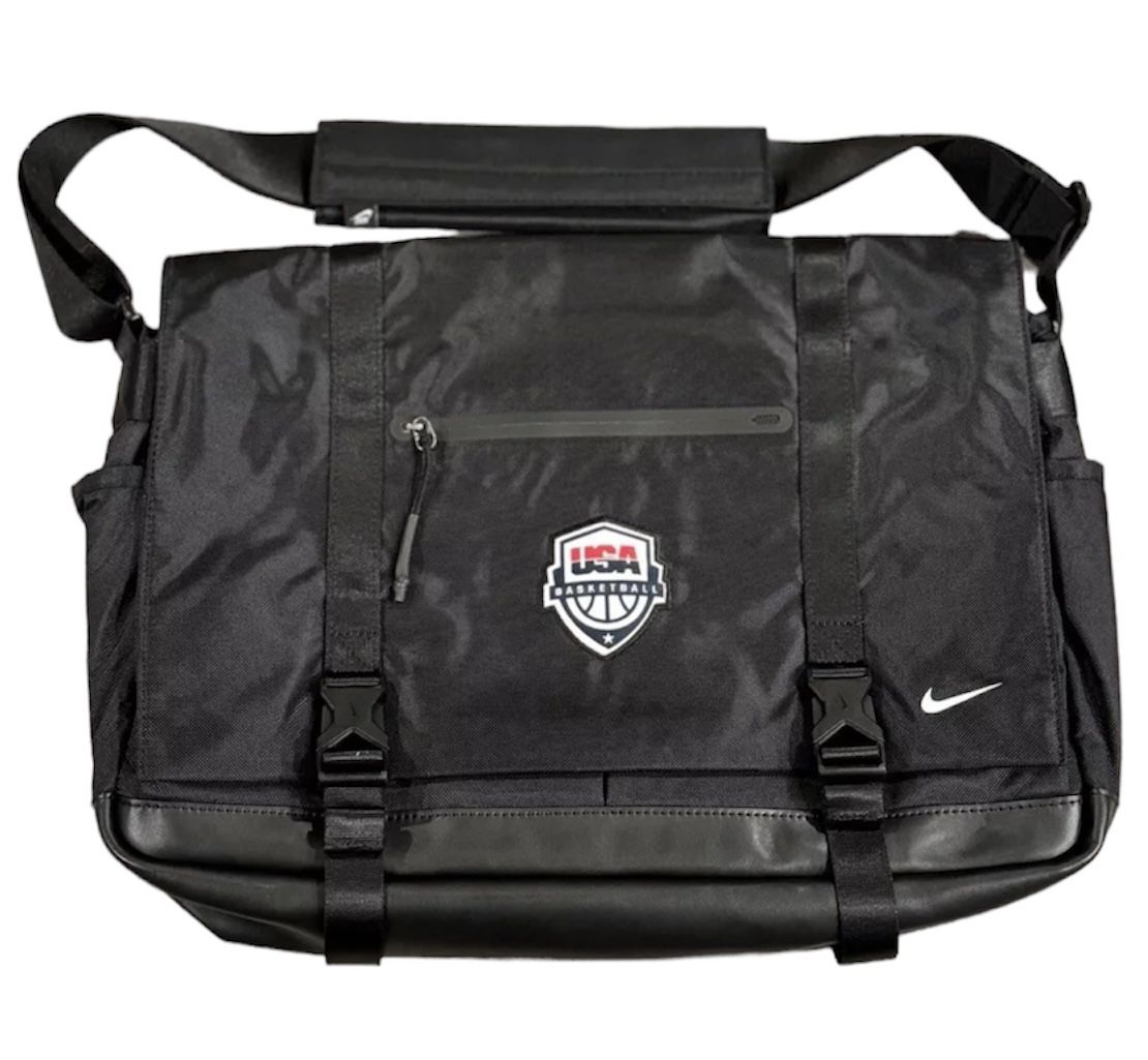 Unisex Nike USA Basketball OLYMPICS Shoulder Messenger Laptop Bag Black Pockets