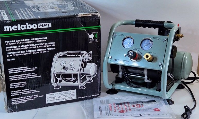 Metabo HPT Quiet Air Compressor | 125 PSI | 1 Gallon | EC28M 1163