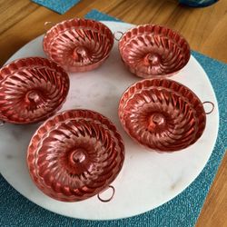 5 Vintage Copper Molds Set 