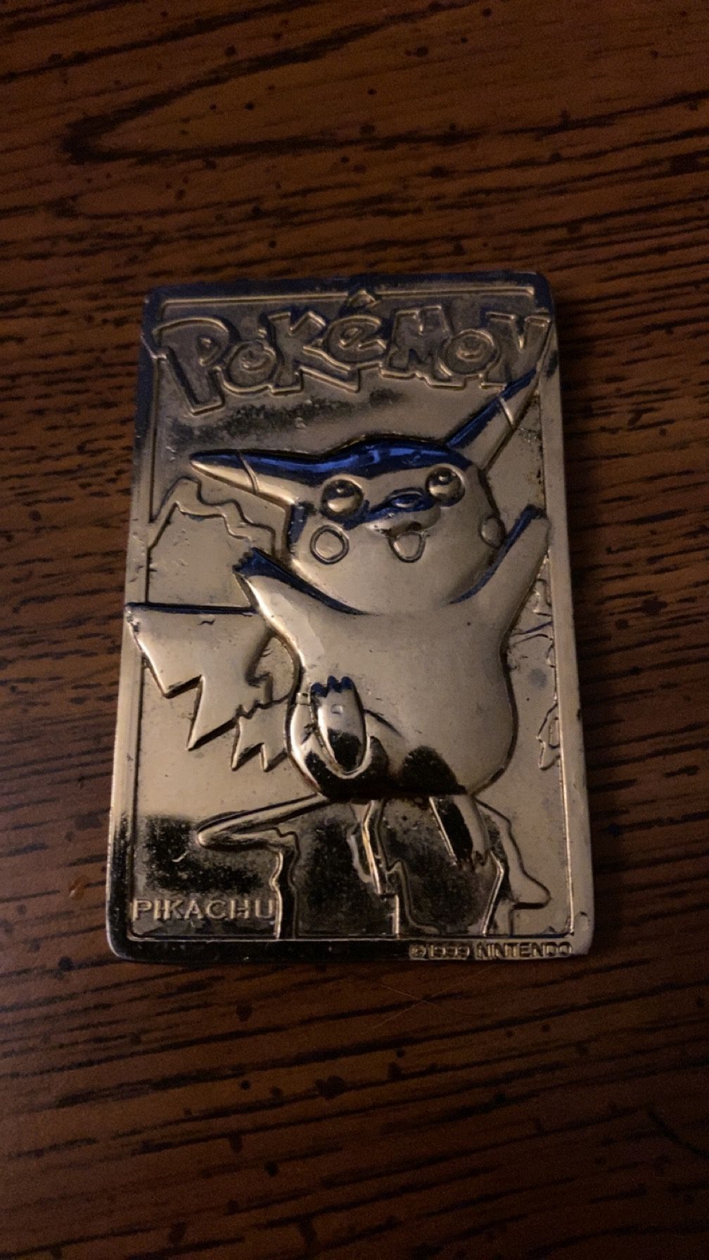 Golden Metal Pikachu Pokemon Card