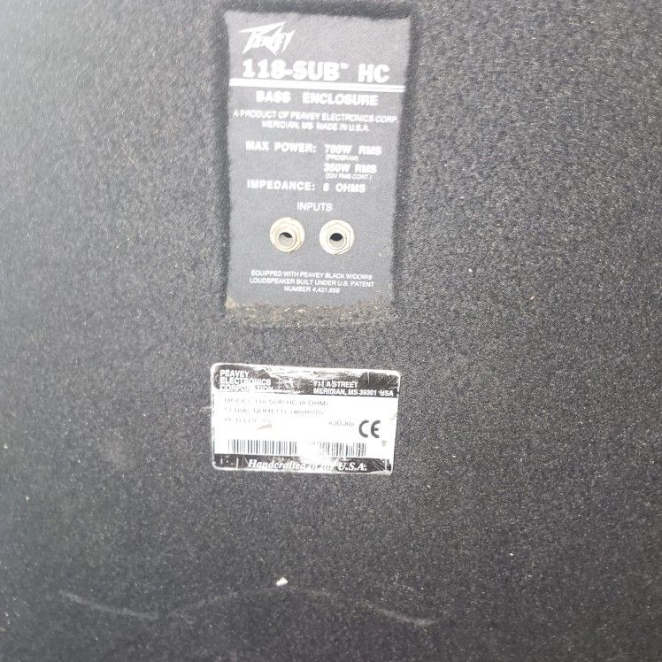 Peavey Bass Speakers Made IN USA