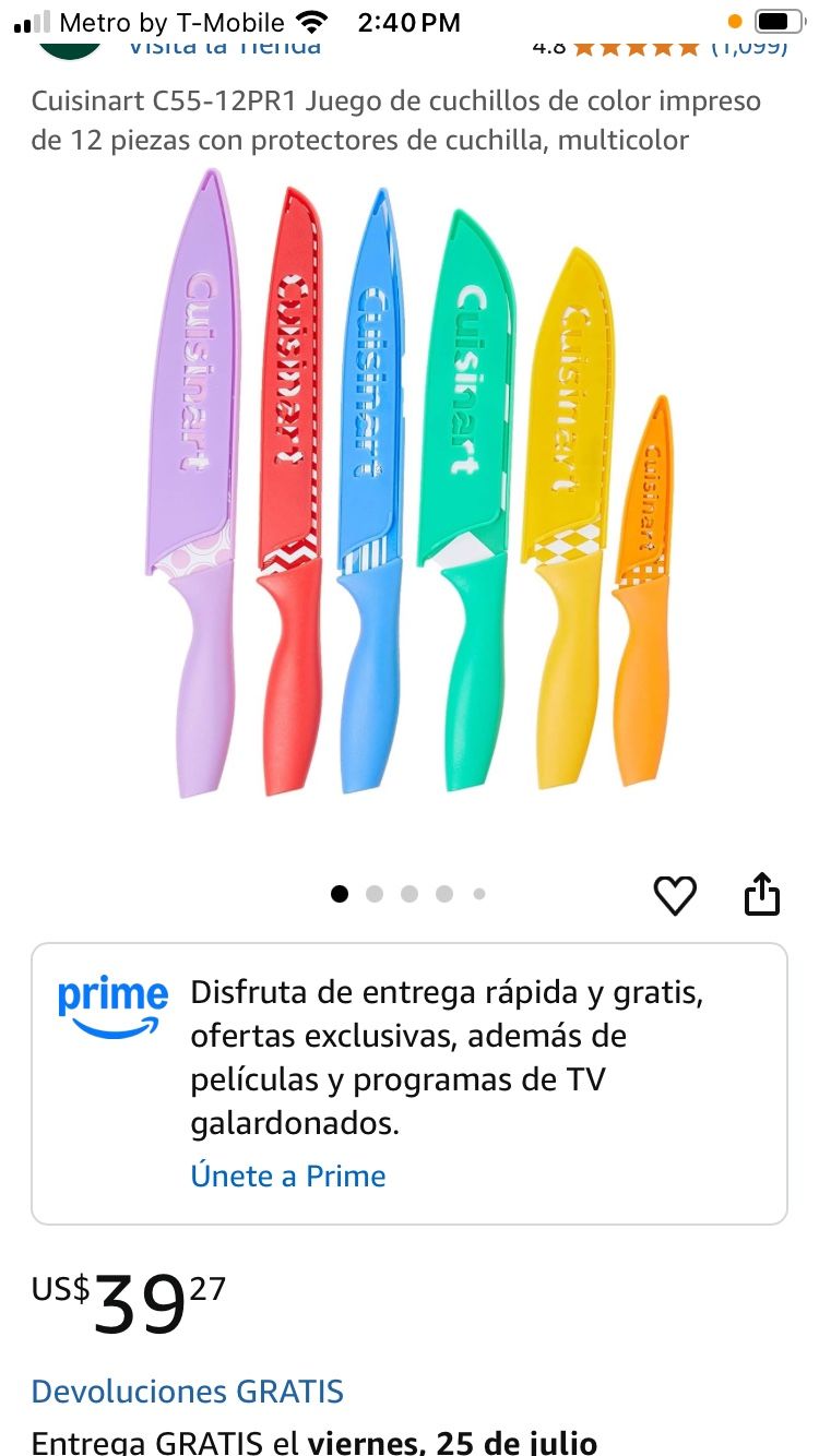 Cuisinart Knife Set, used good condition $15