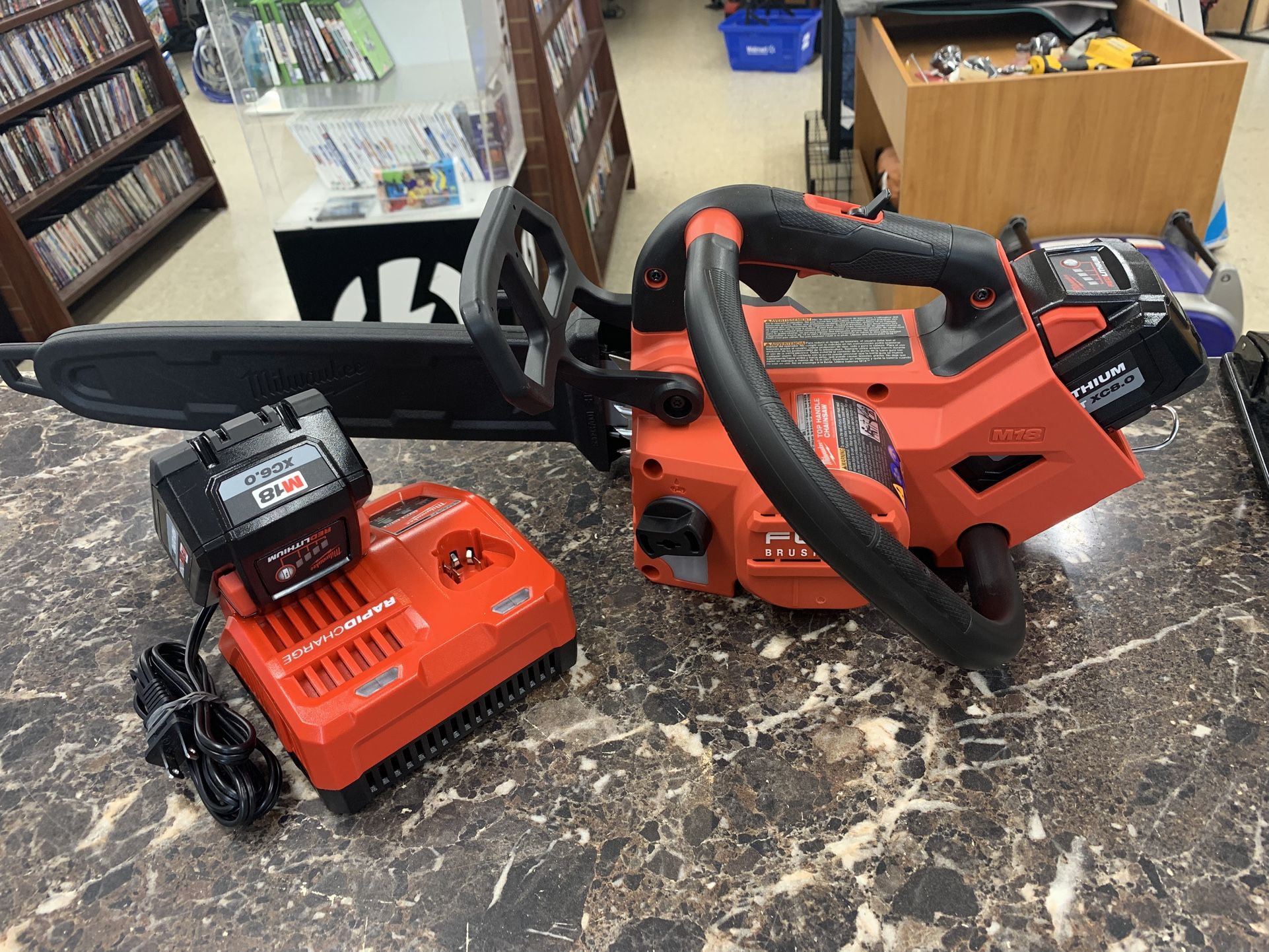 Milwaukee M18 FUEL 14 in. 18V Lithium-Ion Brushless Cordless Battery Top Handle Chainsaw 8ah 6ah With Charger