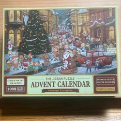Christmas Advent Calendar Jigsaw Puzzle – 1008 Pieces (New & Sealed)
