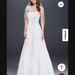 Brand new chiffon wedding dress "not bad juju!"