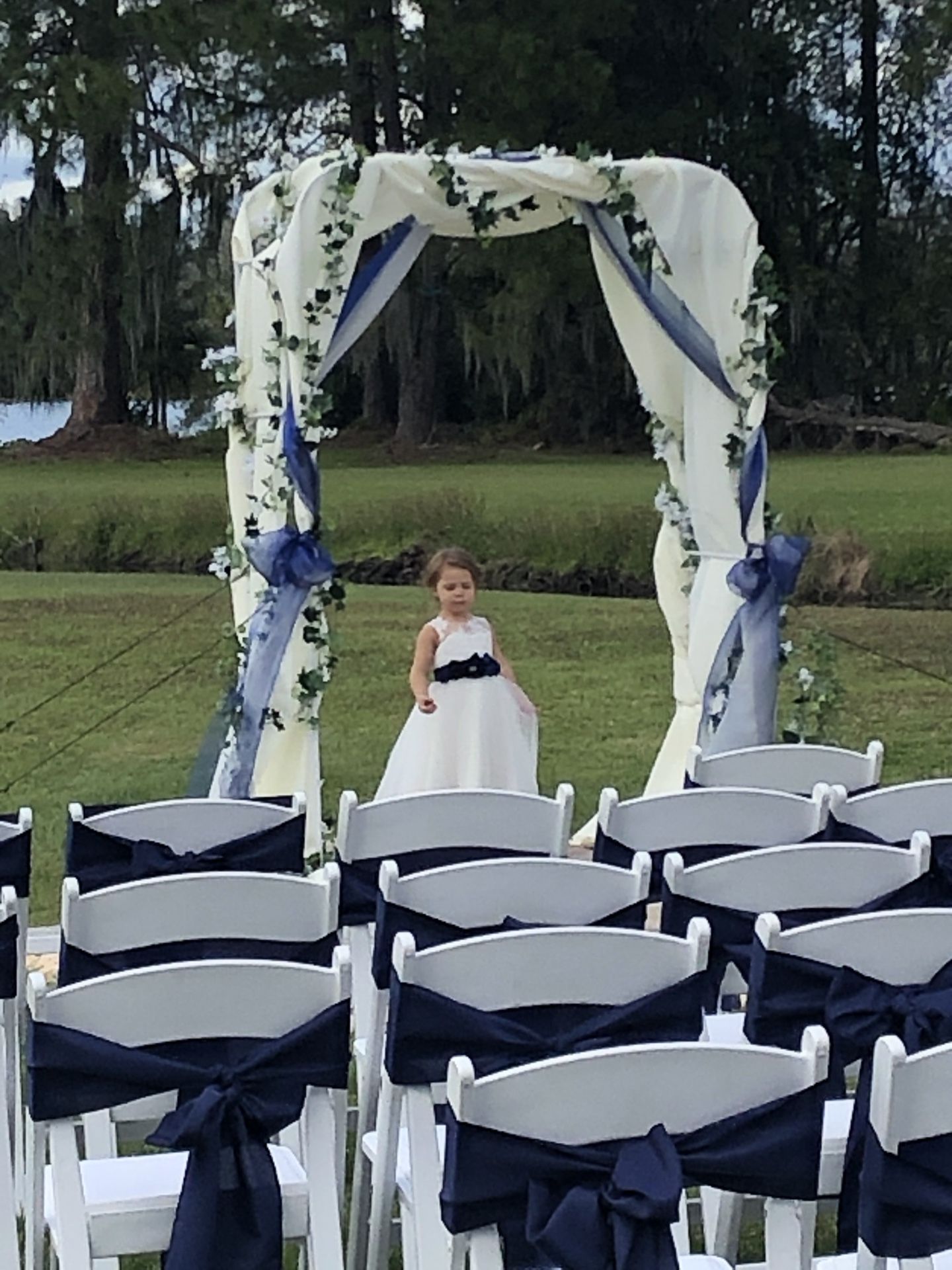 Blue And Ivory Linens And Other Party Accessories