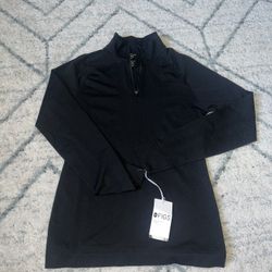 Figs Shirt Womens Small Black Salta Performance 1/4 Zip Nurse NEW Lightweight