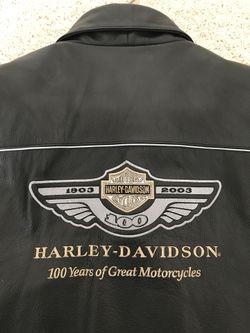 Harley davidson 100th shop anniversary men's leather jacket