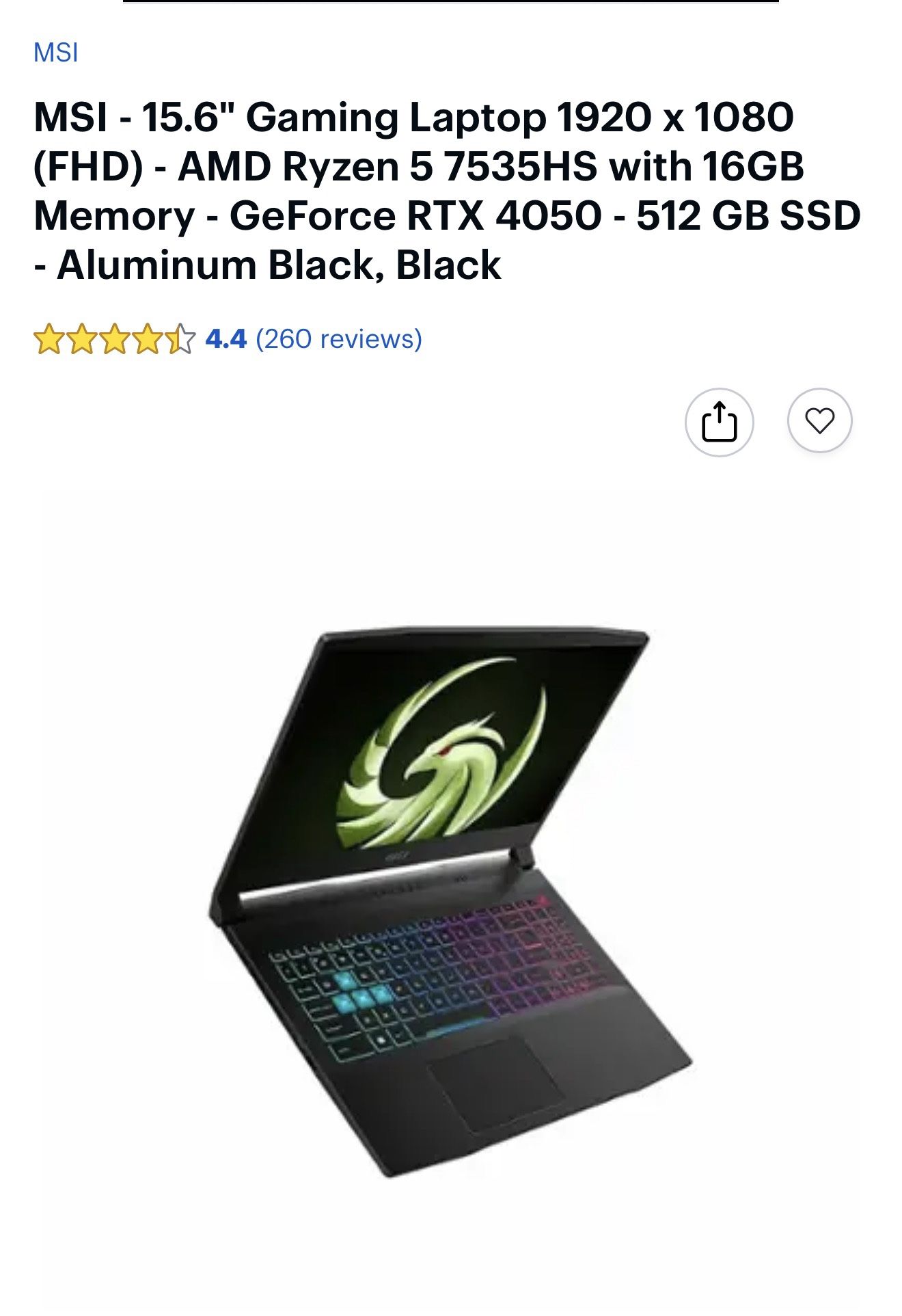MSI - 15.6" Gaming Laptop