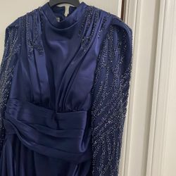 Beautiful Elegant Navy Evening Party Formal Prom Dress Size 14,16, 46,48