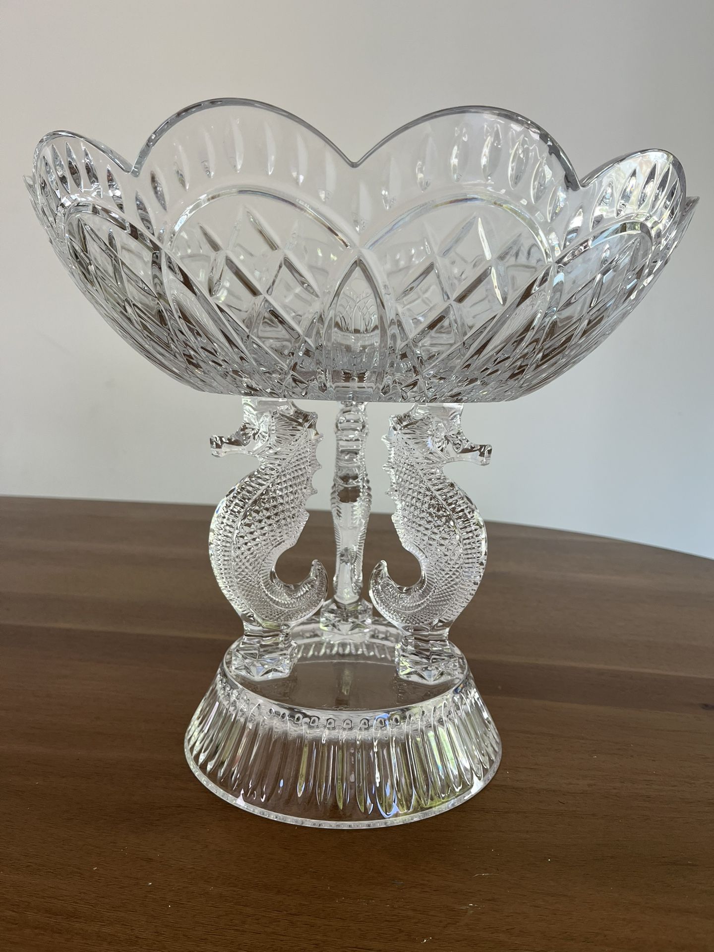 Waterford Crystal Seahorse 13” Pedestal Bowl