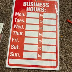Business Accessories- Hours Sign & Literature Holder 