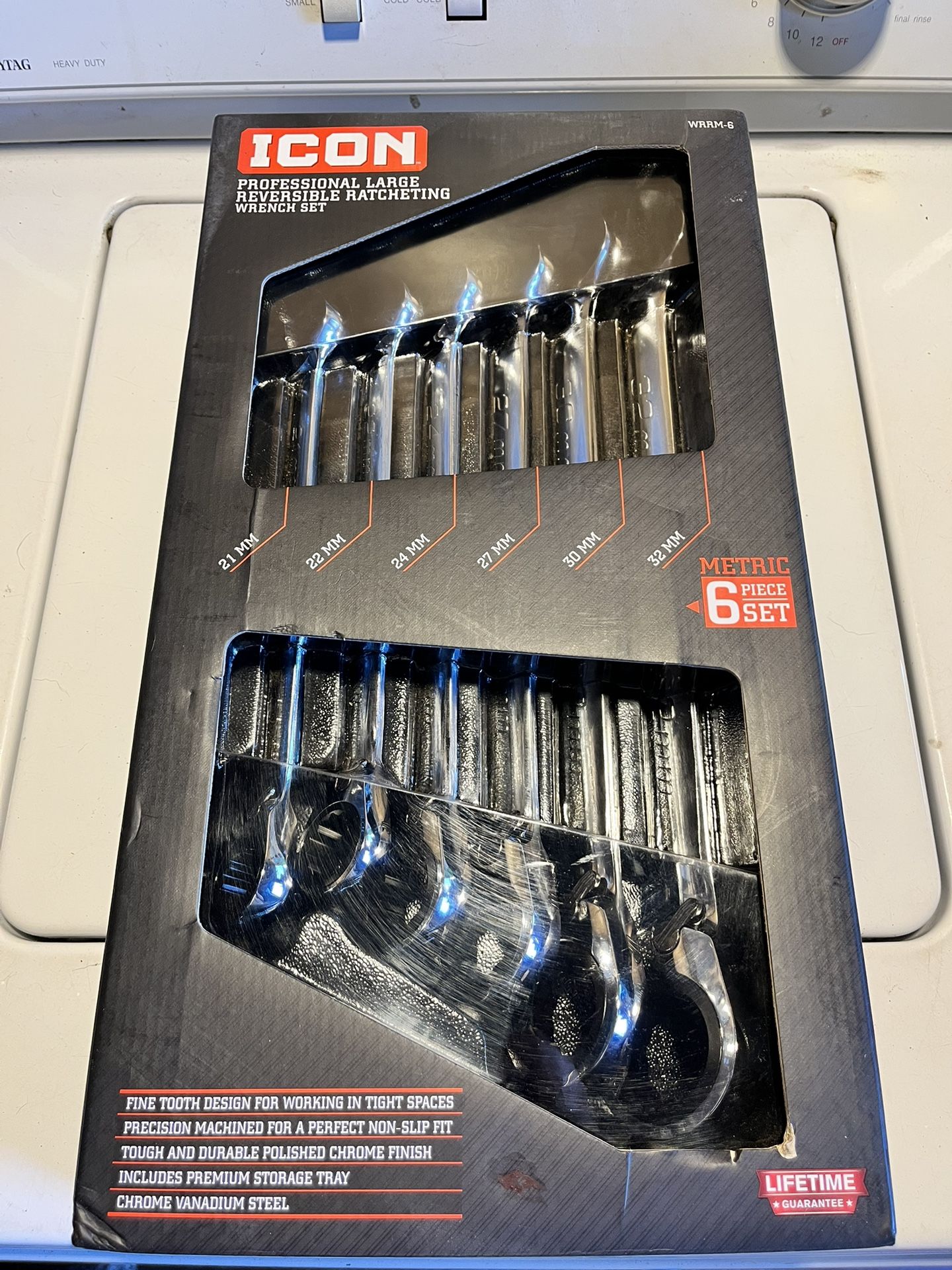 ICON Professional Large Reversible Ratcheting Wrench Set,