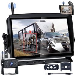 RV Backup Camera, Vehicle Backup Cameras with 7-Inch Touchscreen Monitor, Wireless HD 1080P, 4-Channel System, IR Night Vision, Waterproof Rearview Ca