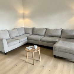 Gray 3-Piece U-Shaped Sectional Couch