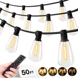 ✨ NEW 50FT ST38 Outdoor LED String Lights – Waterproof, Shatterproof Patio & Backyard Lights ✨