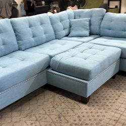 New Sectional Couch With Ottoman On Sale / Free Delivery 
