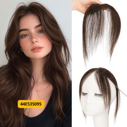 8" Dark Brown Straight Clip In Bangs for Women Daily Wear #44E535095