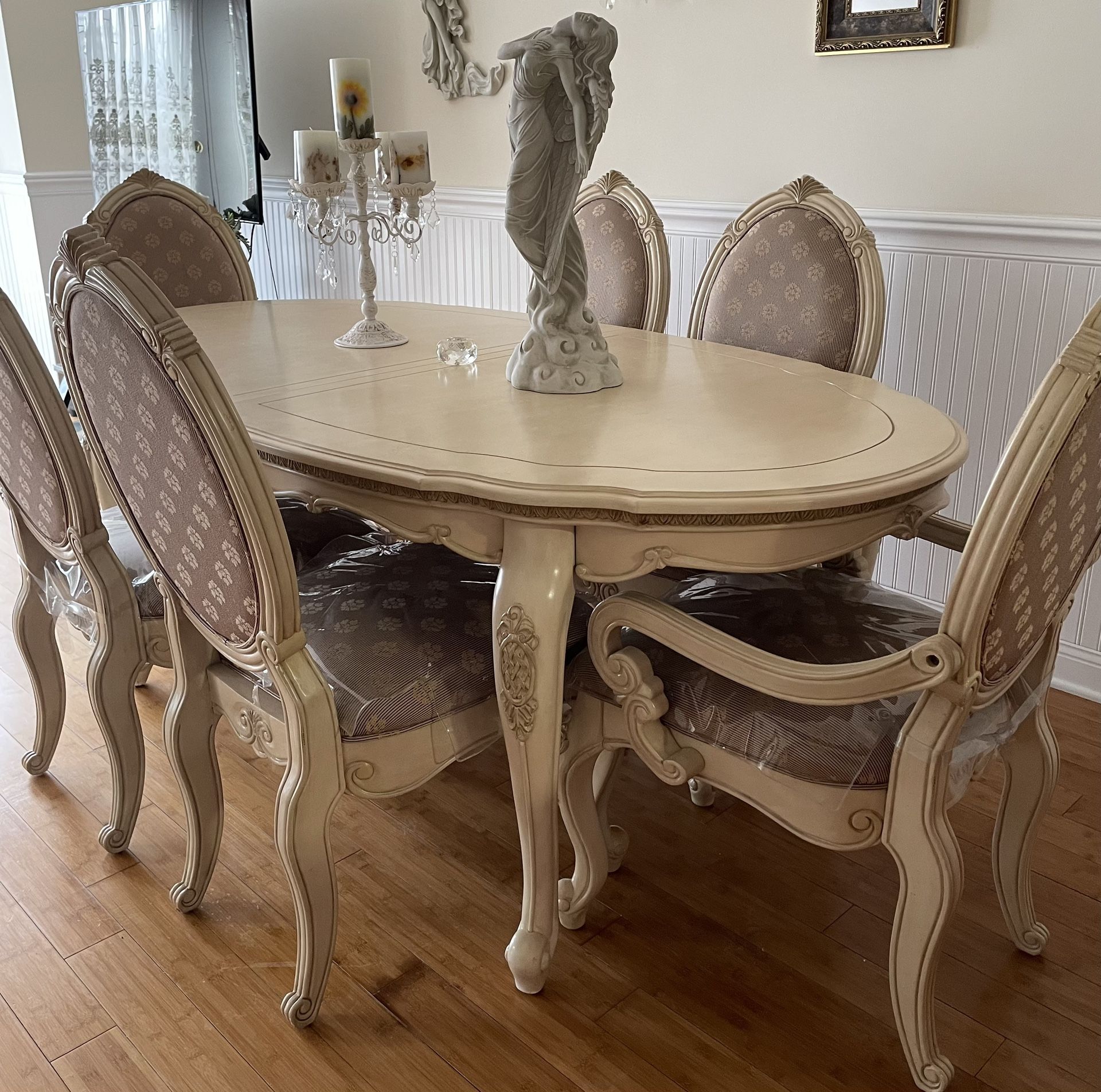 Lavelle Dining Set Blanc Oval Legs Cream Collection Lavelle Blanc AlCO Furniture.