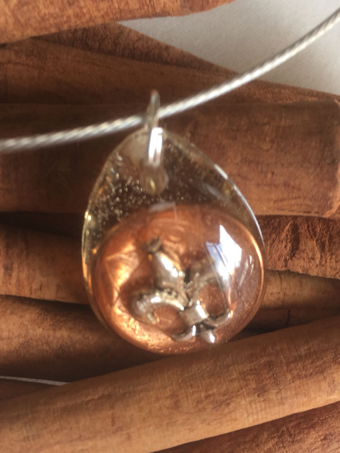 Tear drop necklace pendant with chain