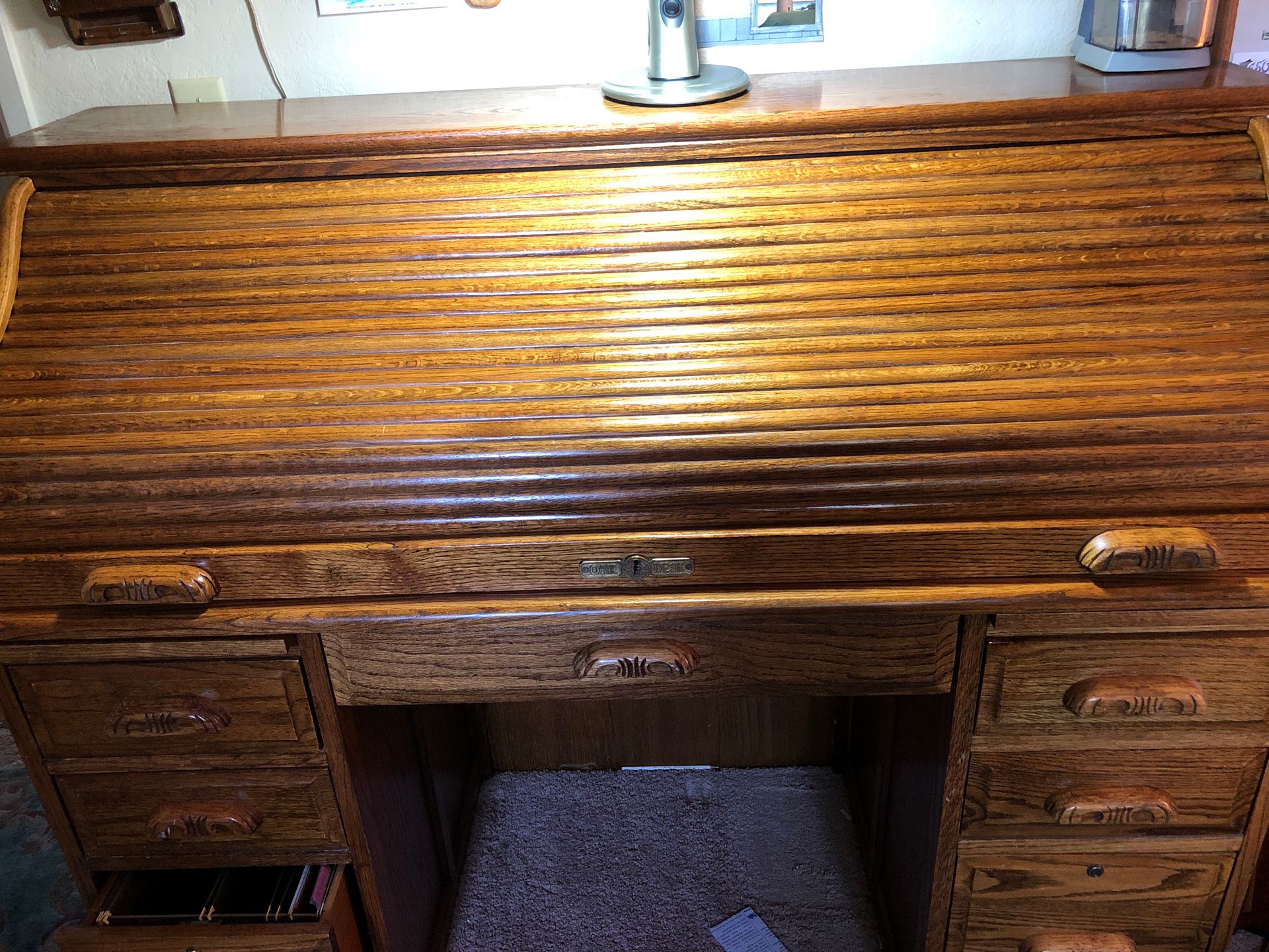 Oak Roll Top Desk