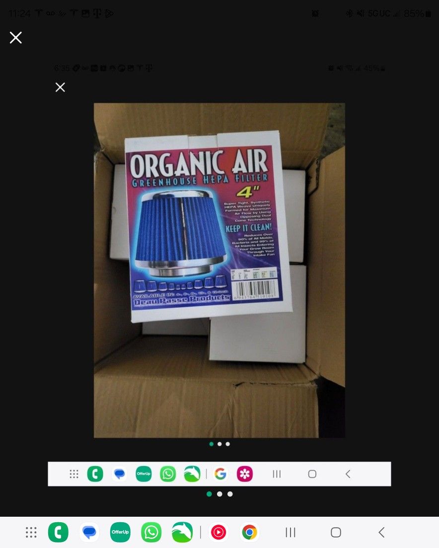 Organic Air 4" Greenhouse Hepa Filter New