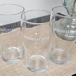 Starbucks Seattle 1971 Crystal Clear Logo Drink Glasses