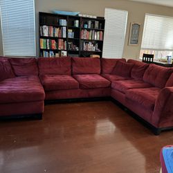 Red, Microsuede Sectional 