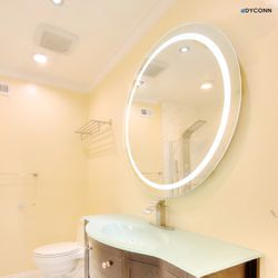 Round Tri-Color Wall Mounted Backlit LED Bathroom Vanity Mirror with Touch ON/OFF Dimmer & Anti-Fog Function (24" Diameter)