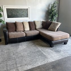 Brown Sectional Couch - Free Delivery