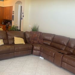 Leather  Sectional Sofa Couch