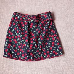 Girl’s Navy/ cherry Print Skirt Gymboree 