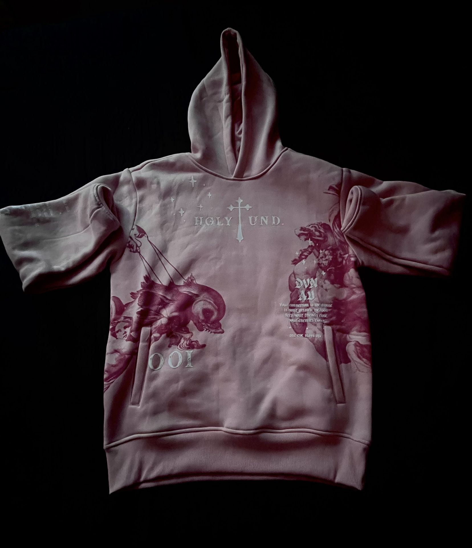 popular religious pink graphic designer hoodie