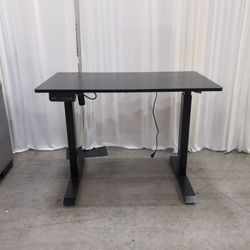 Black Adjustable Height Desk with Cable Management