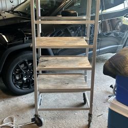 Heavy-duty aluminum rolling utility/service cart with shelves
