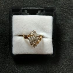 10K Solid Gold Women's Honeycomb Style Ring  Sz 5.5