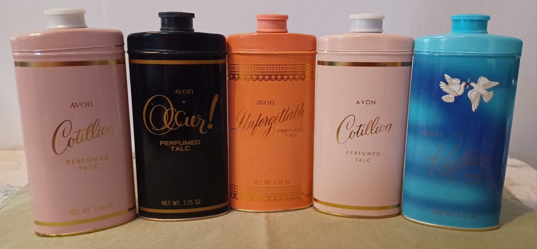 Lot Of Avon Perfumed Talc Vintage Containers (5) $25.00 For All