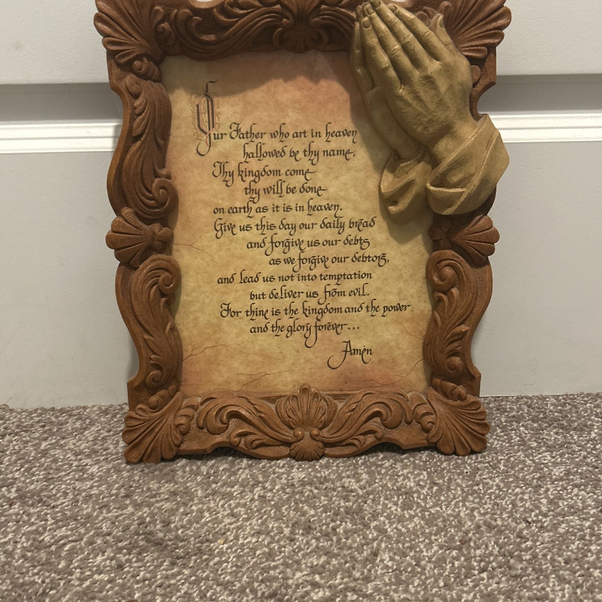 Vintage Wall Plaque Of The  The Lord’s Prayer
