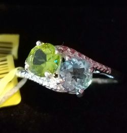 Genuine Peridot & Blue Topaz