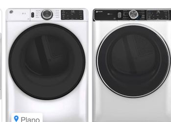 GE 4.8 cu. ft. Smart Washer & 7.8 cu. ft. Electric Dryer Set – White