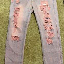Pink And Purple Jeans From Shine Size 32 Men